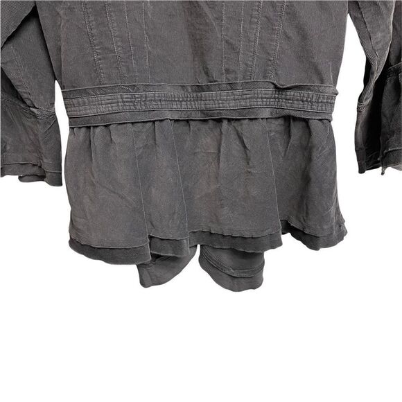 J. JILL Corduroy Wrap Blouse Grey S - Picture 4 of 7